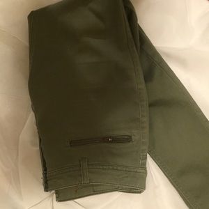Olive Green Shiny Celebrity Pink Skinnies